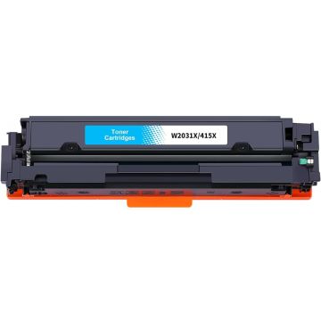 Kompatible zu HP 415X Toner-Kartusche (W2031X) Cyan (MIT CHIP) hohe Kapazität