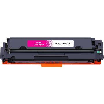 Kompatible mit HP 415X Toner-Kartusche (W2033X) Magenta (MIT CHIP) hohe Kapazität