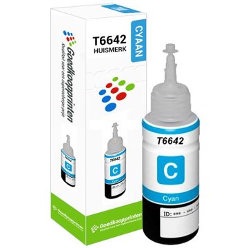 Hausmarke für Epson T6642 Tintenpatrone Cyan - Ecotank 100ML Hausmarke für Epson T6642 Tintenpatrone Cyan - Ecotank 100ML