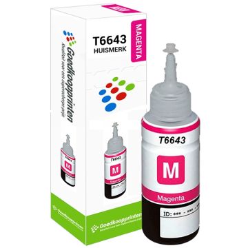 Hausmarke für Epson T6643 Tintenpatrone Magenta - Ecotank 100ML Hausmarke für Epson T6643 Tintenpatrone Magenta - Ecotank 100ML